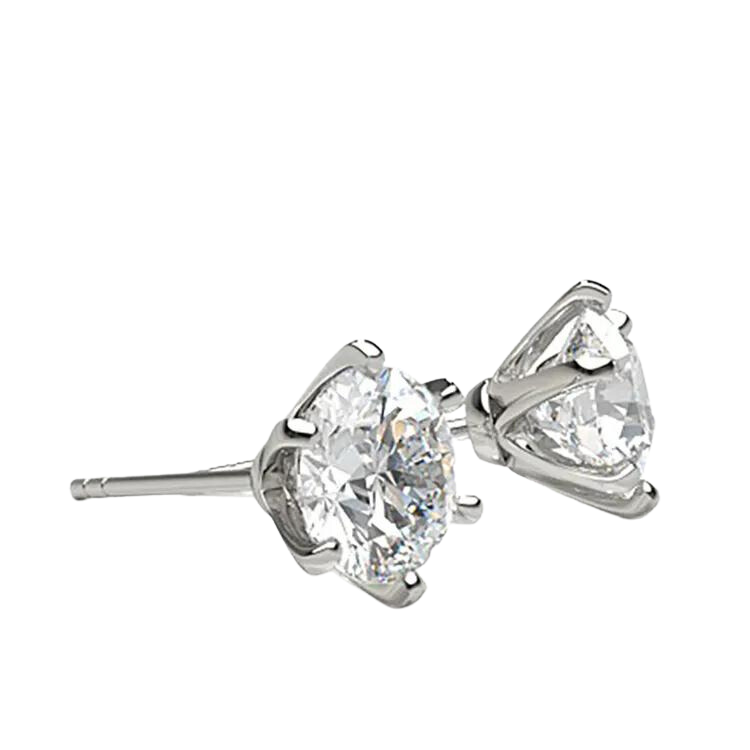 18k White Gold Fine Diamond Studs Earrings