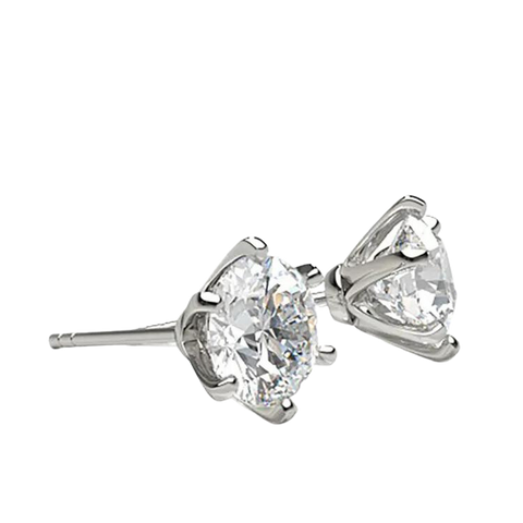 18k White Gold Fine Diamond Studs Earrings