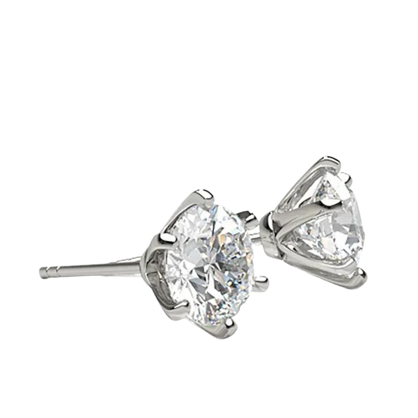 18k White Gold Fine Diamond Studs Earrings