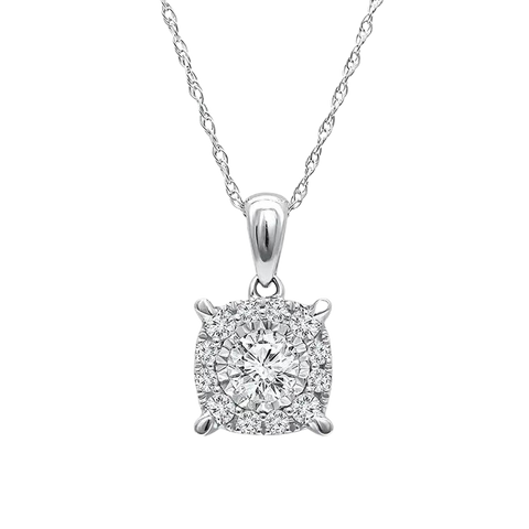 Luxury 18k White Gold Round Brilliant Cut Lab Diamond Necklace