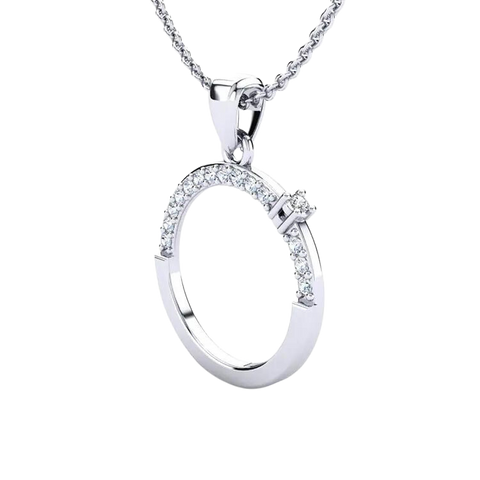 18k White Gold Designed Lab Diamond Necklace