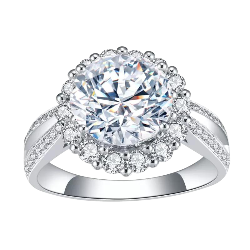 18K Gold 2.55ct Diamond Halo Engagement Ring