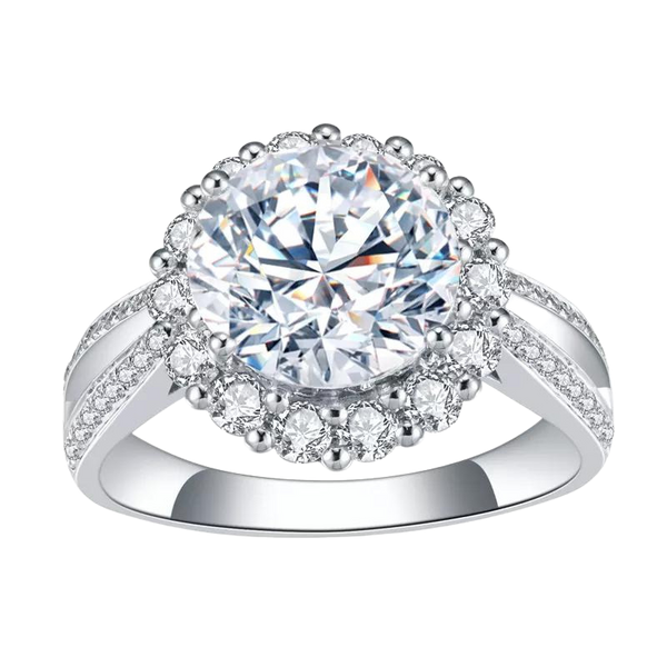 18K Gold 2.55ct Diamond Halo Engagement Ring