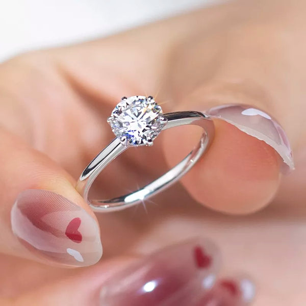 PT950 1ct Round Diamond Classic Engagement Ring