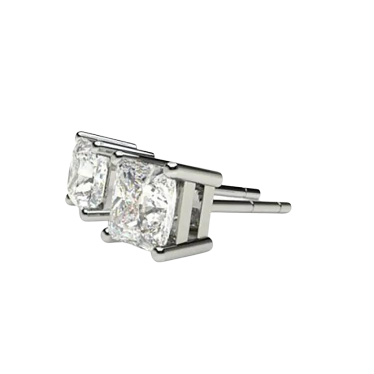 Brilliant Princess Cut Diamond Earrings