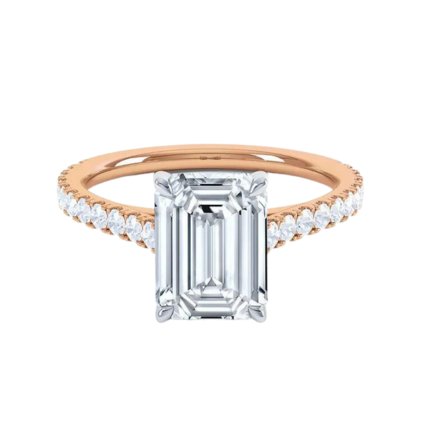 18k Gold Emerald Cut Lab Grown Diamond Ring