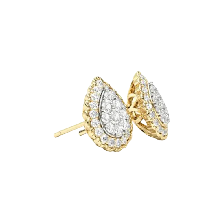 Sparkling Pear Lab Grown Diamond Stud Earrings