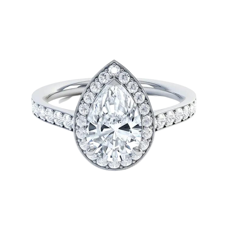 White Gold Pear Cut Diamond Ring