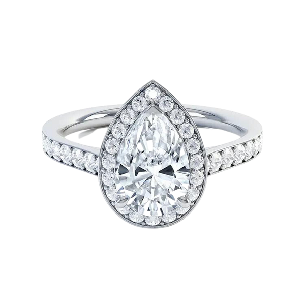 White Gold Pear Cut Diamond Ring