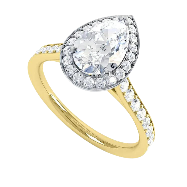 White Gold Pear Cut Diamond Ring