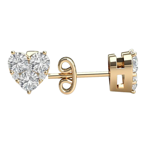 Luxurious Hart Cut Diamond Stud Earrings