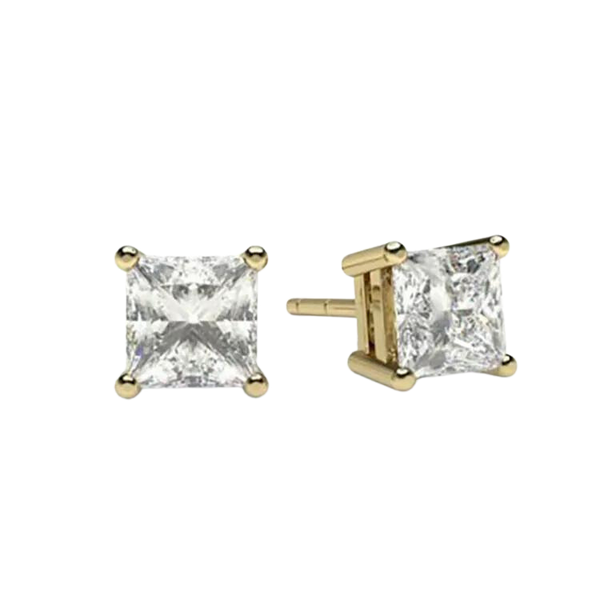 Brilliant Princess Cut Diamond Earrings