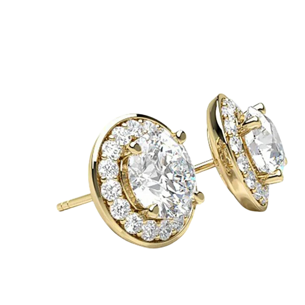 Fine Round Brilliant Cut Lab Grown Diamond Earrings