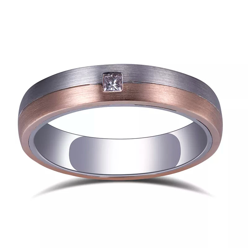 9k Gold With Princess Cut Lab Grown Diamond Ring