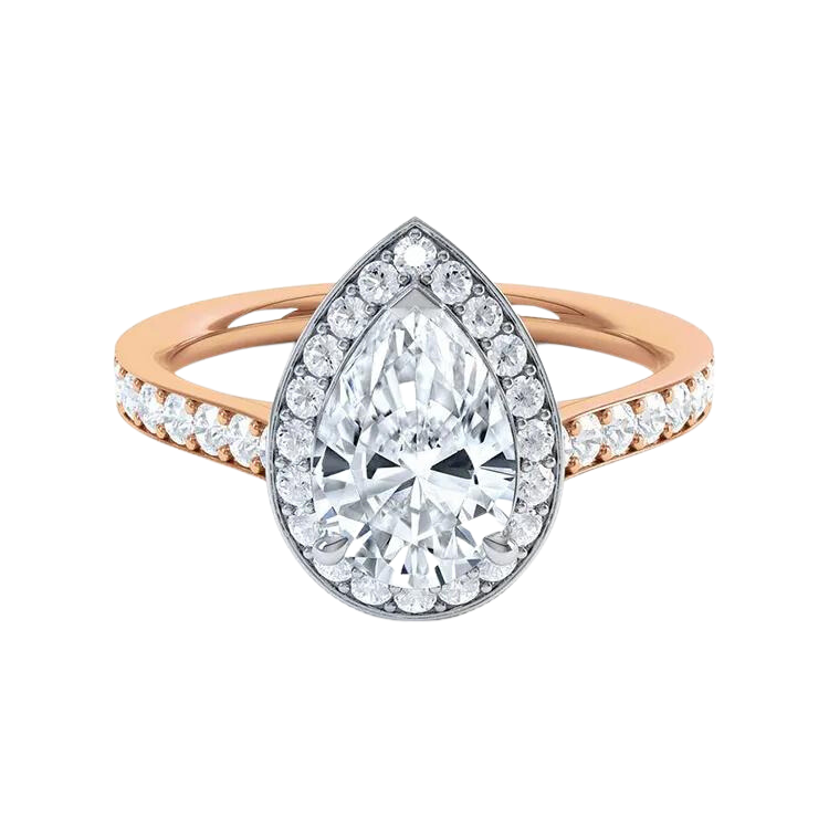 White Gold Pear Cut Diamond Ring