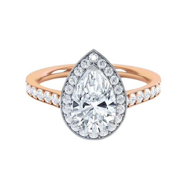 White Gold Pear Cut Diamond Ring