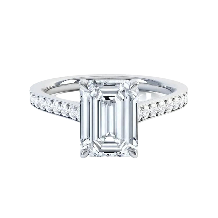 Luxury Emerald Cut Lab Grown Diamond Diamond Ring