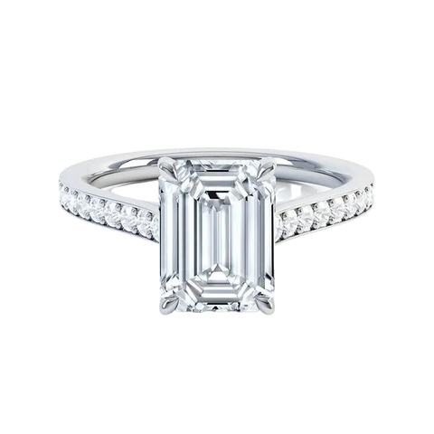 Luxury Emerald Cut Lab Grown Diamond Diamond Ring