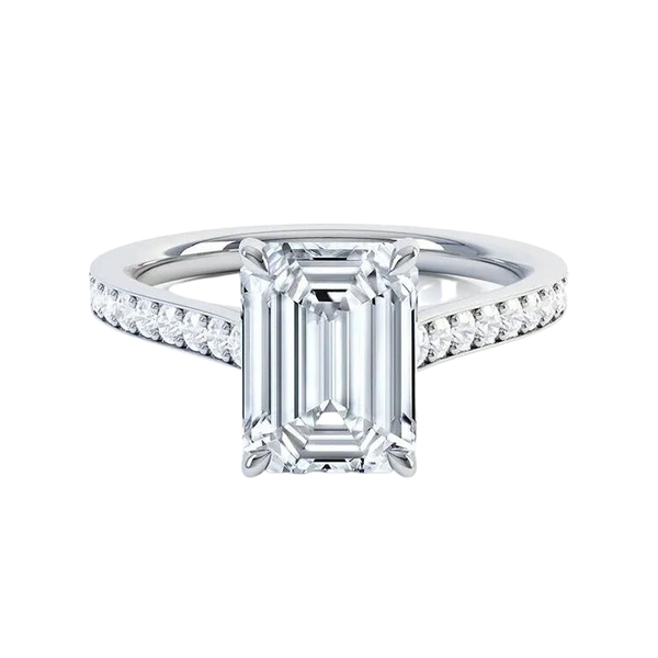 Luxury Emerald Cut Lab Grown Diamond Diamond Ring