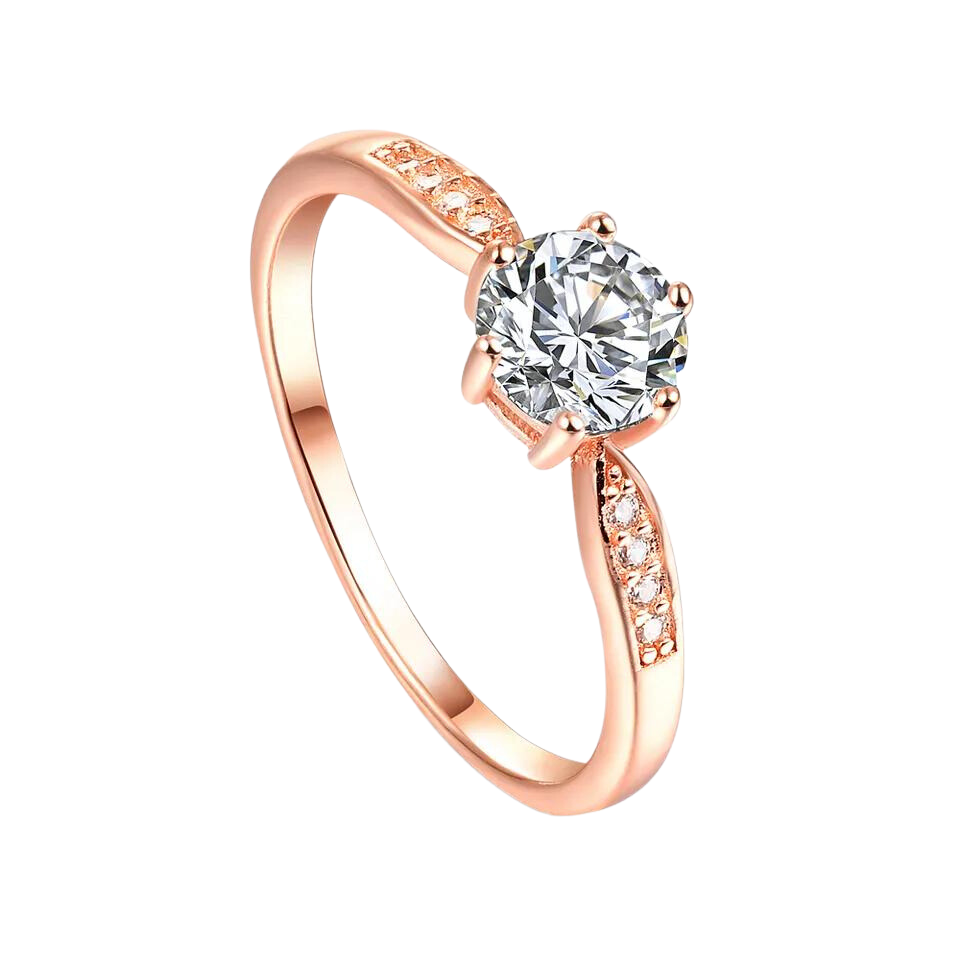 Sterling Silver Solitaire Zircon Diamond Ring