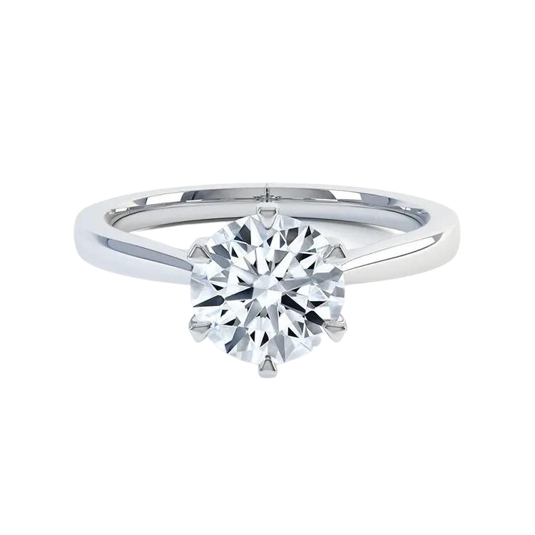 Classic Lab Brilliant Round Cut Diamond Engagement Ring