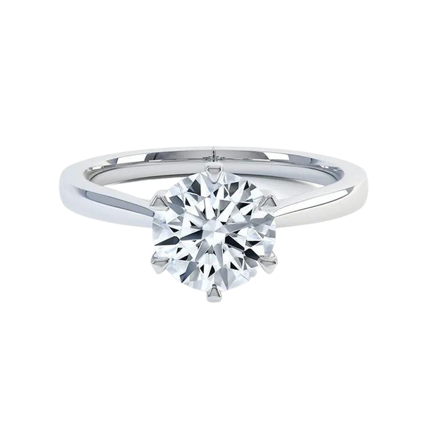 Classic Lab Brilliant Round Cut Diamond Engagement Ring