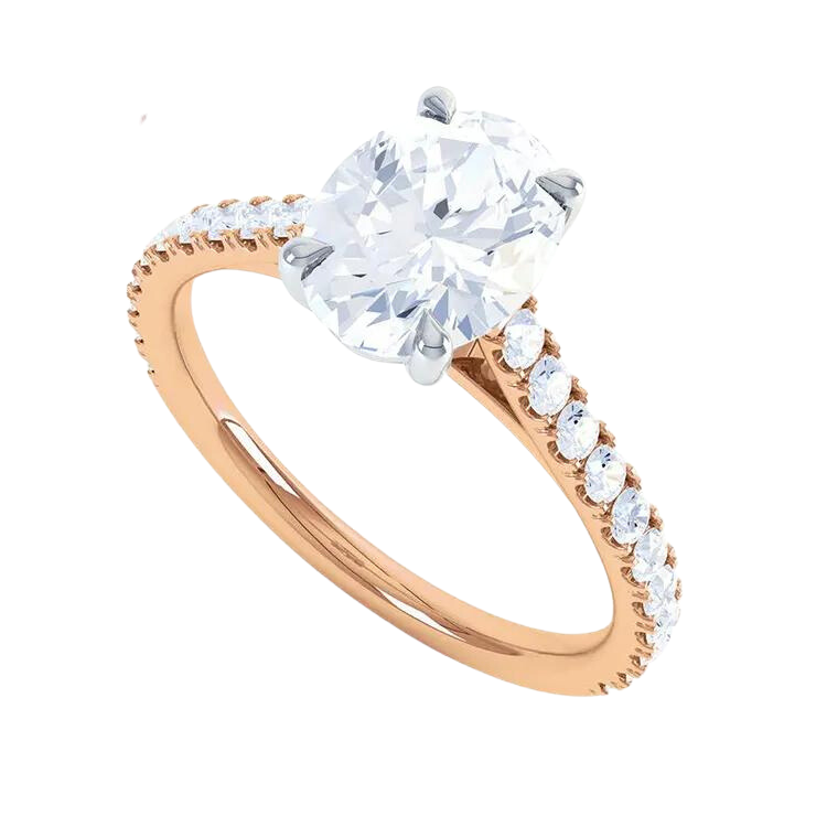 18k Gold Oval Cut Diamond Ring