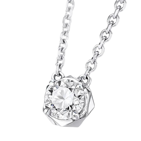 One Stone Round Brilliant Cut Diamond Necklace