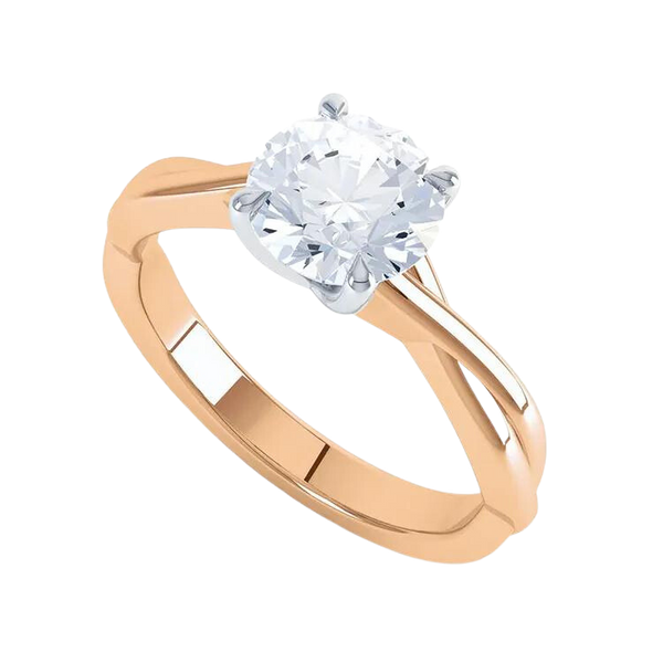 Gold Round Brilliant Cut Lab Grown Diamond Ring