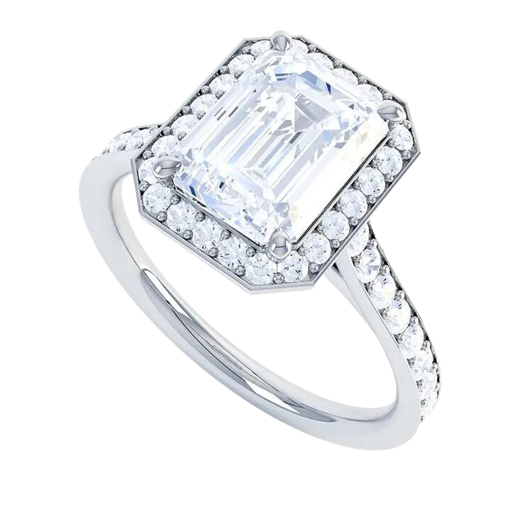 Gold Emerald Cut Diamond Ring