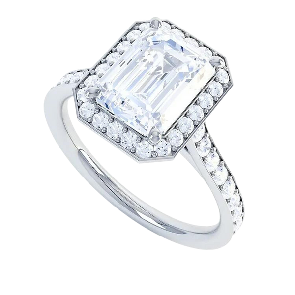 Gold Emerald Cut Diamond Ring