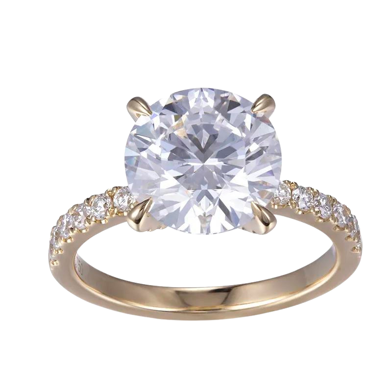 18k Gold Round Diamond Engagement Ring