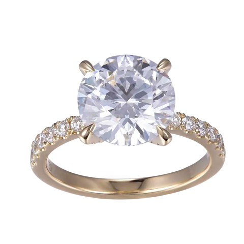 18k Gold Round Diamond Engagement Ring