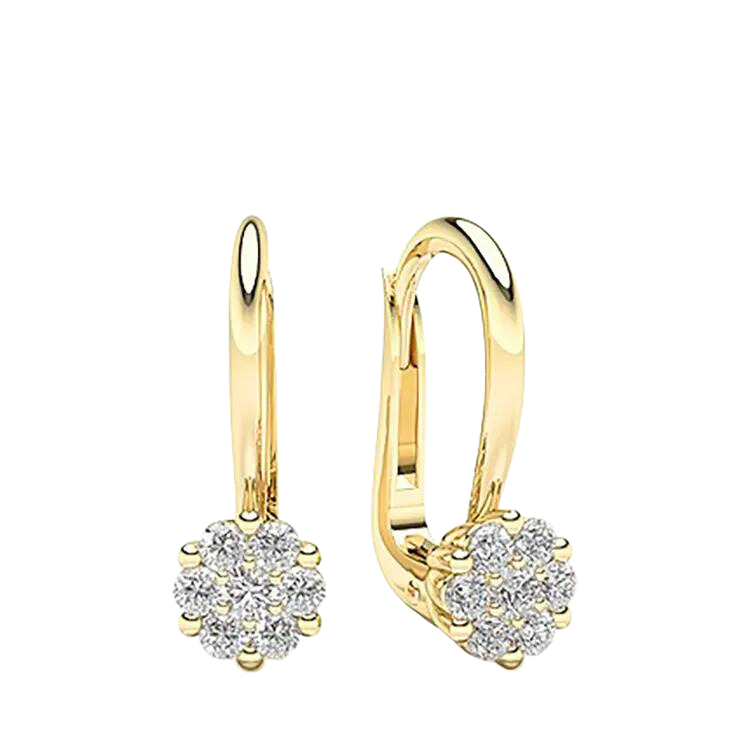 Elegant Classic Long Diamond Earrings