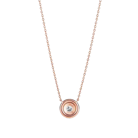 18K Rose Gold Round Cut Lab Grown Diamond Necklace