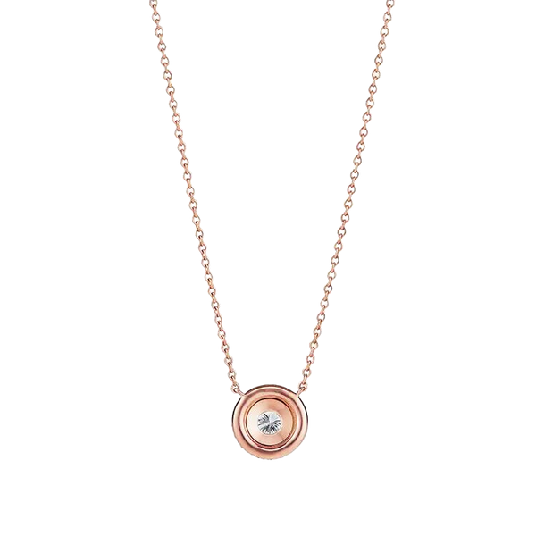 18K Rose Gold Round Cut Lab Grown Diamond Necklace