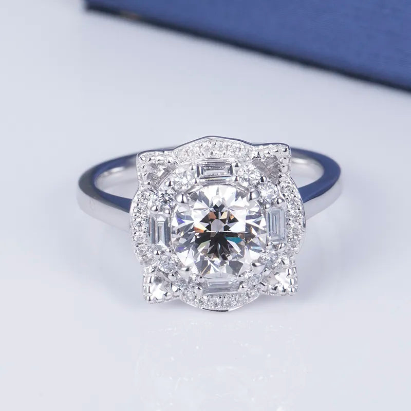 Dainty Gold Round Cut 1.5Ct Lab Diamond Ring