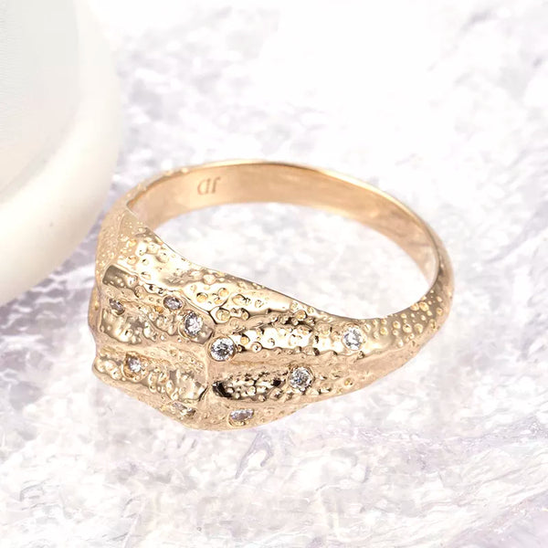 Vintage 14k Solid Gold Natural Diamond Ring