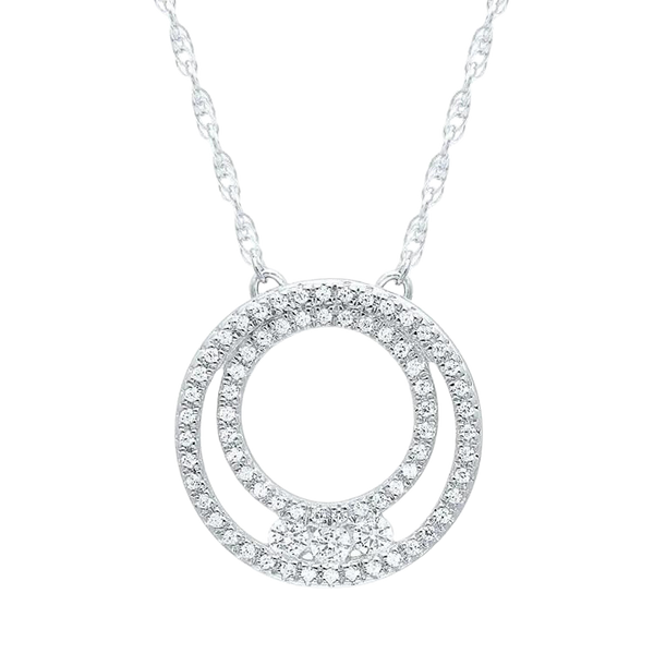 18k White Gold Dazzling Diamond Necklace