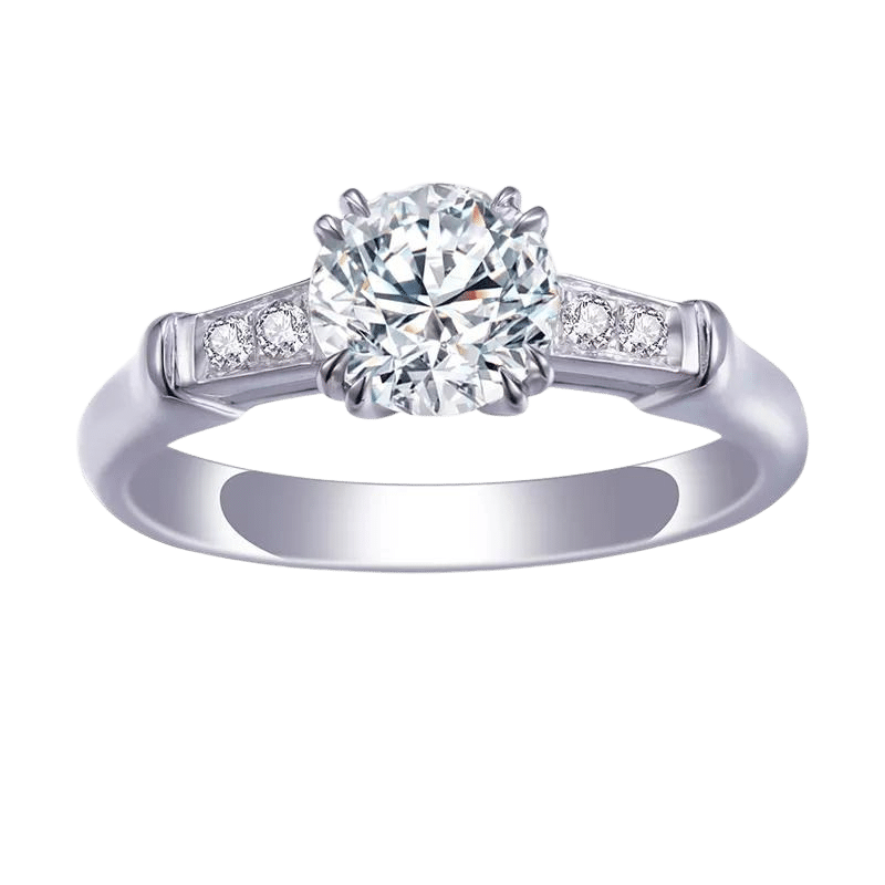 18k White Gold Unique Engagement Lab Diamond Ring