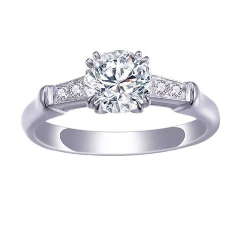 18k White Gold Unique Engagement Lab Diamond Ring